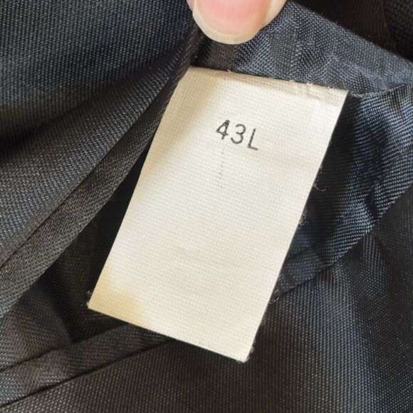 Oscar de la Renta 43L Blazer Wool Dark Navy Blue Gold Button Vintage Sport Coat - Picture 6 of 13